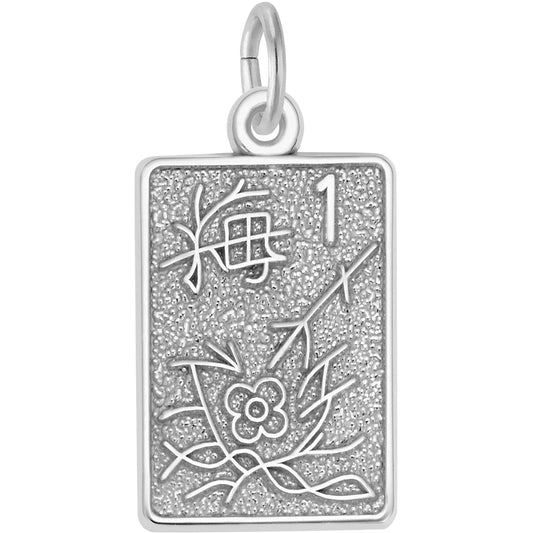 Mahjong Tile Charm - Metal - Sterling Silver