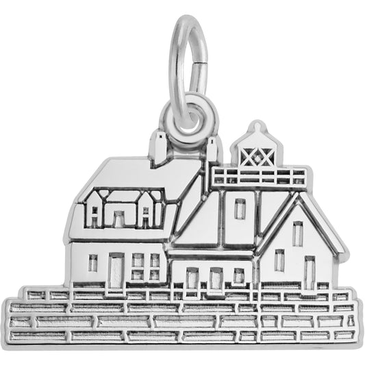 Rockland, ME Lighthouse Charm - Metal - Sterling Silver