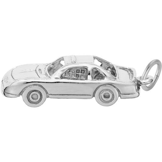 Stock Car Charm - Metal - Sterling Silver