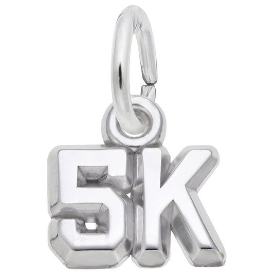 Sterling Silver 5k Race Charm - 6mm x 9mm