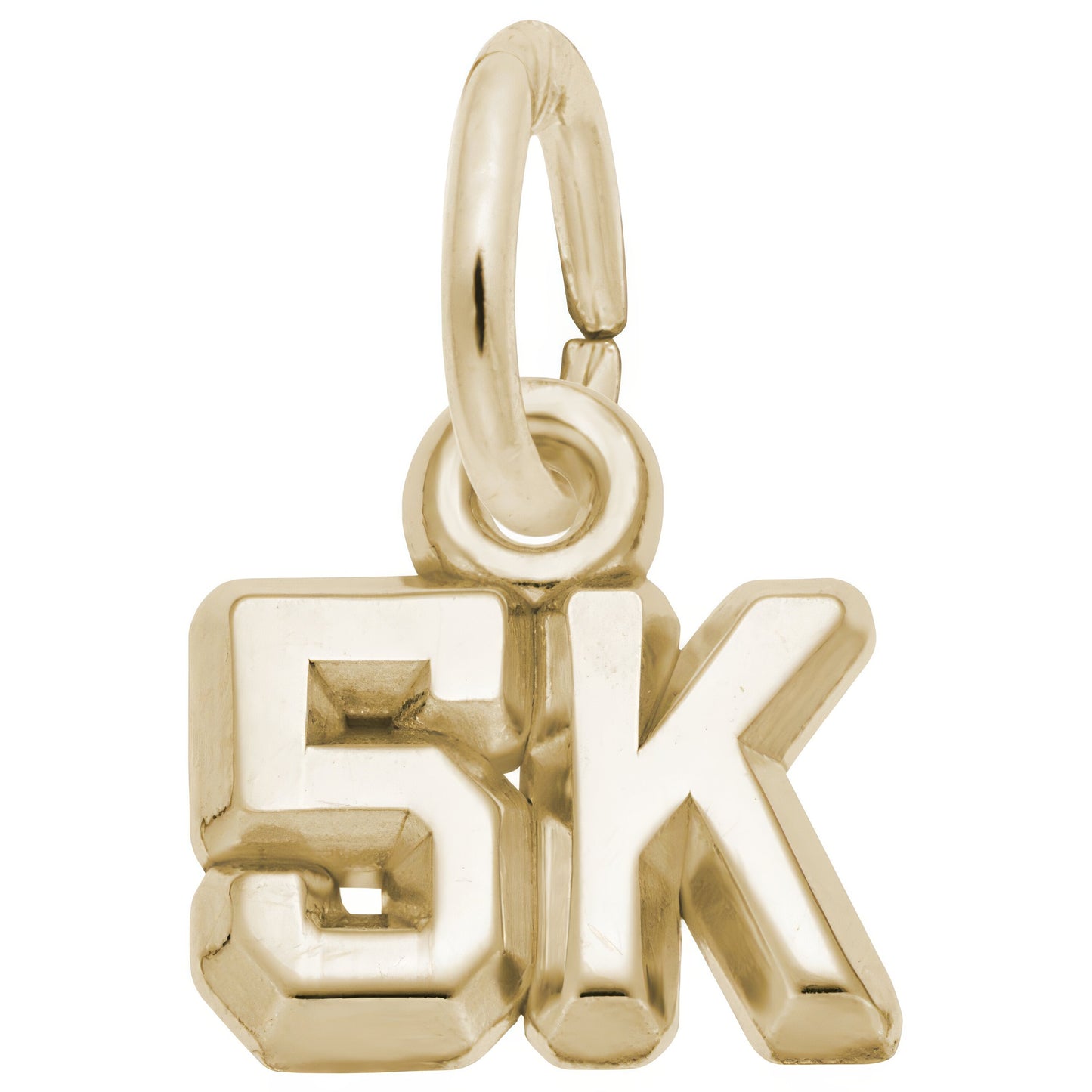 Sterling Silver 5k Race Charm - 6mm x 9mm
