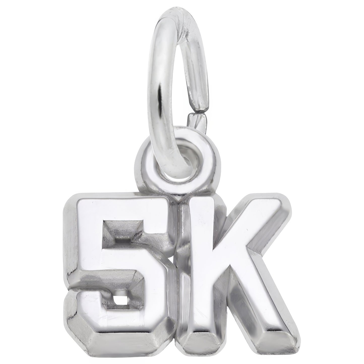 Sterling Silver 5k Race Charm - 6mm x 9mm