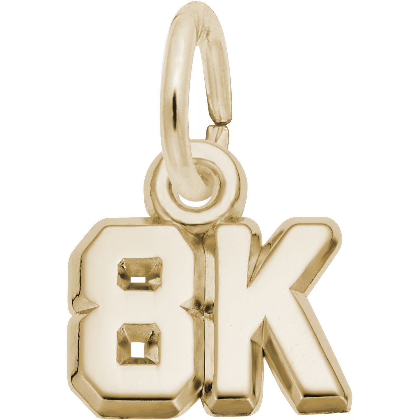 Sterling Silver 8k Race Charm - 6mm x 9mm