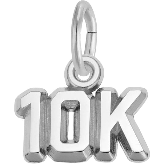Sterling Silver 10k Race Charm - 6mm x 11mm