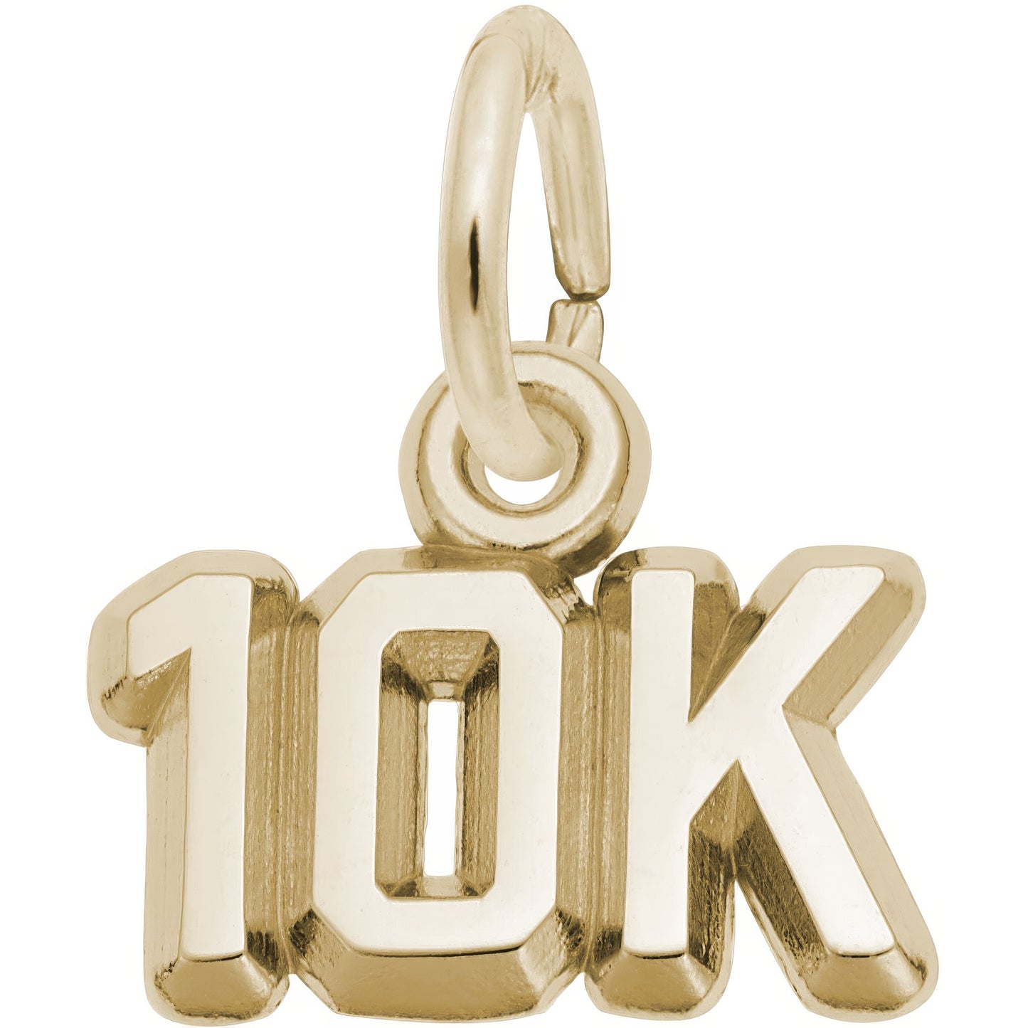 Sterling Silver 10k Race Charm - 6mm x 11mm