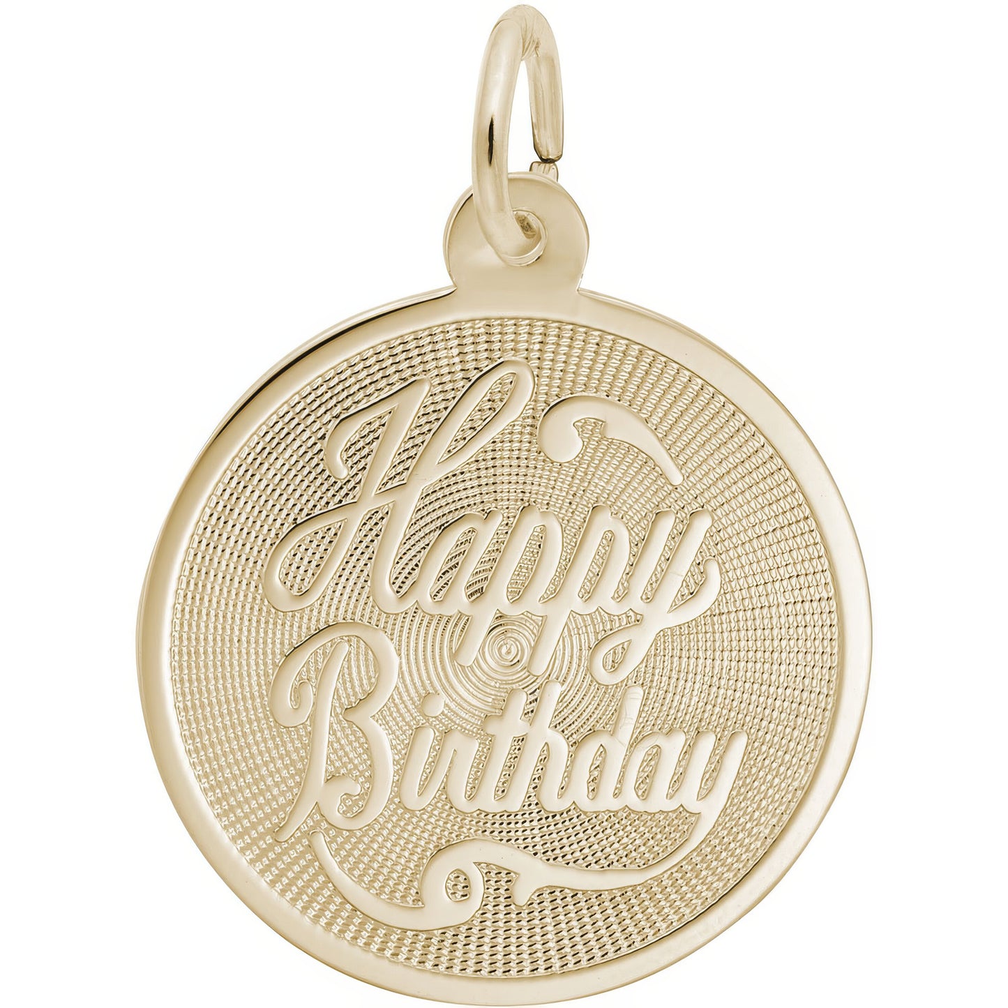 Patterned Happy Birthday Charm - Metal - Sterling Silver
