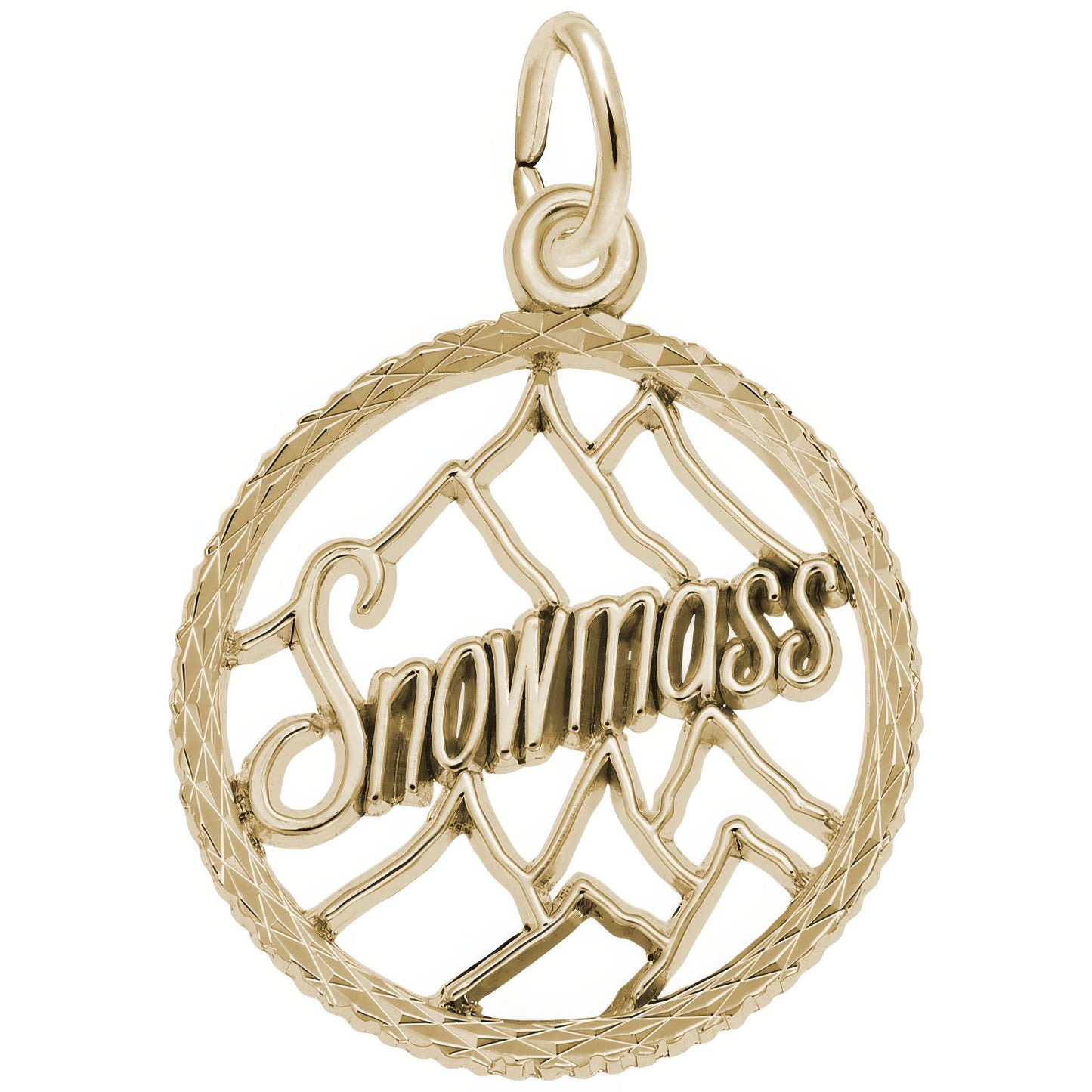 Snowmass Mountain Scene Charm - Metal - Sterling Silver