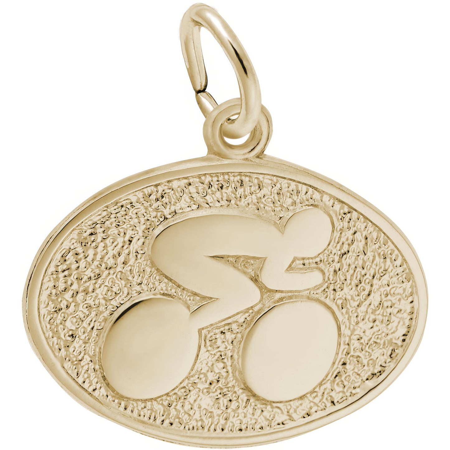 Cyclist Oval Charm - Metal - Sterling Silver