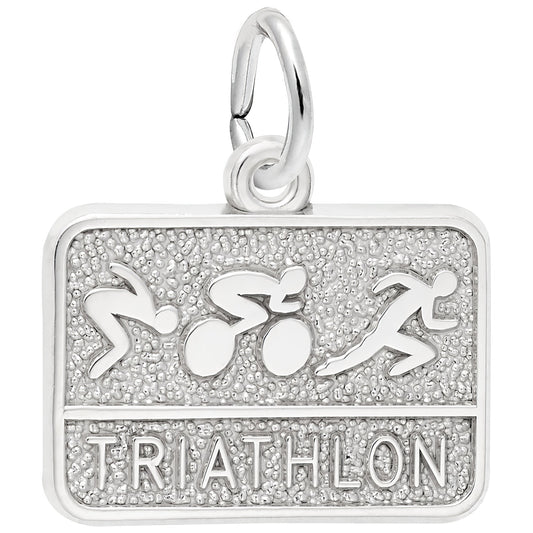Triathlon Charm - Metal - Sterling Silver