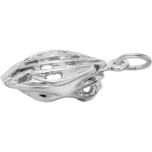 Bike Helmet Charm - Metal - Sterling Silver