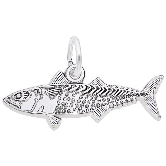Mackerel Fish Charm - Metal - Sterling Silver