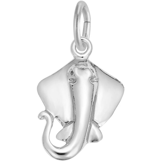 Sting Ray Charm - Metal - Sterling Silver