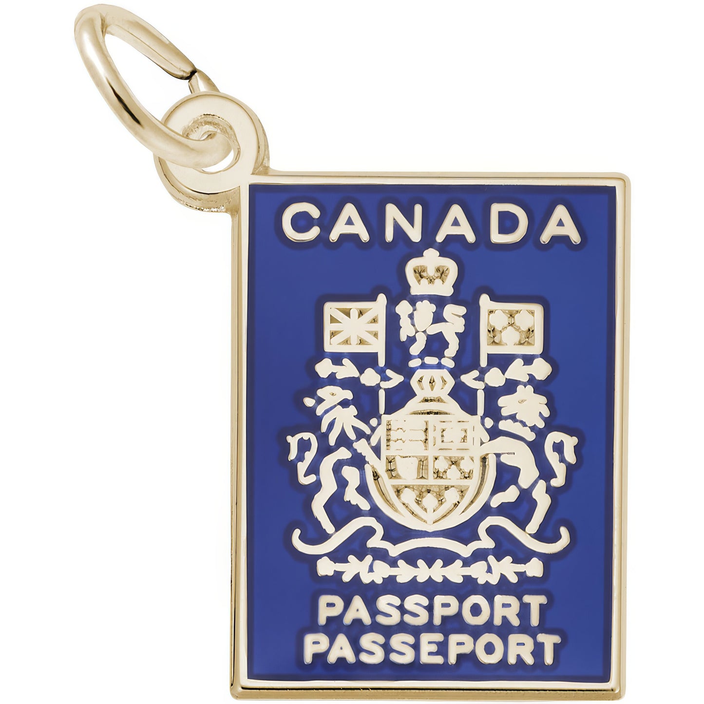 Sterling Silver Canada Passport Charm - 16mm x 12mm