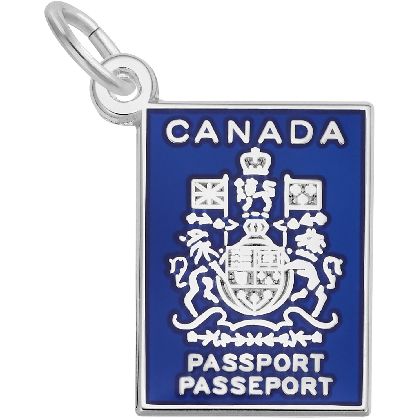 Sterling Silver Canada Passport Charm - 16mm x 12mm