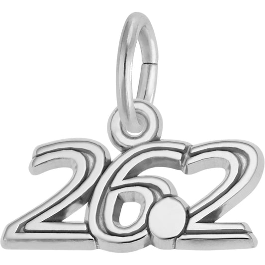 Marathon 26.2 Plain Charm - Metal - Sterling Silver