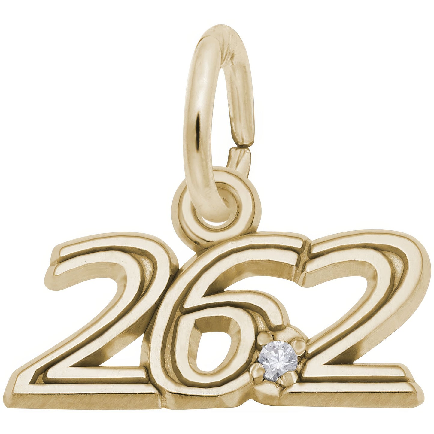 Sterling Silver Marathon 26.2 W/white Spinel Charm - 6mm x 14mm