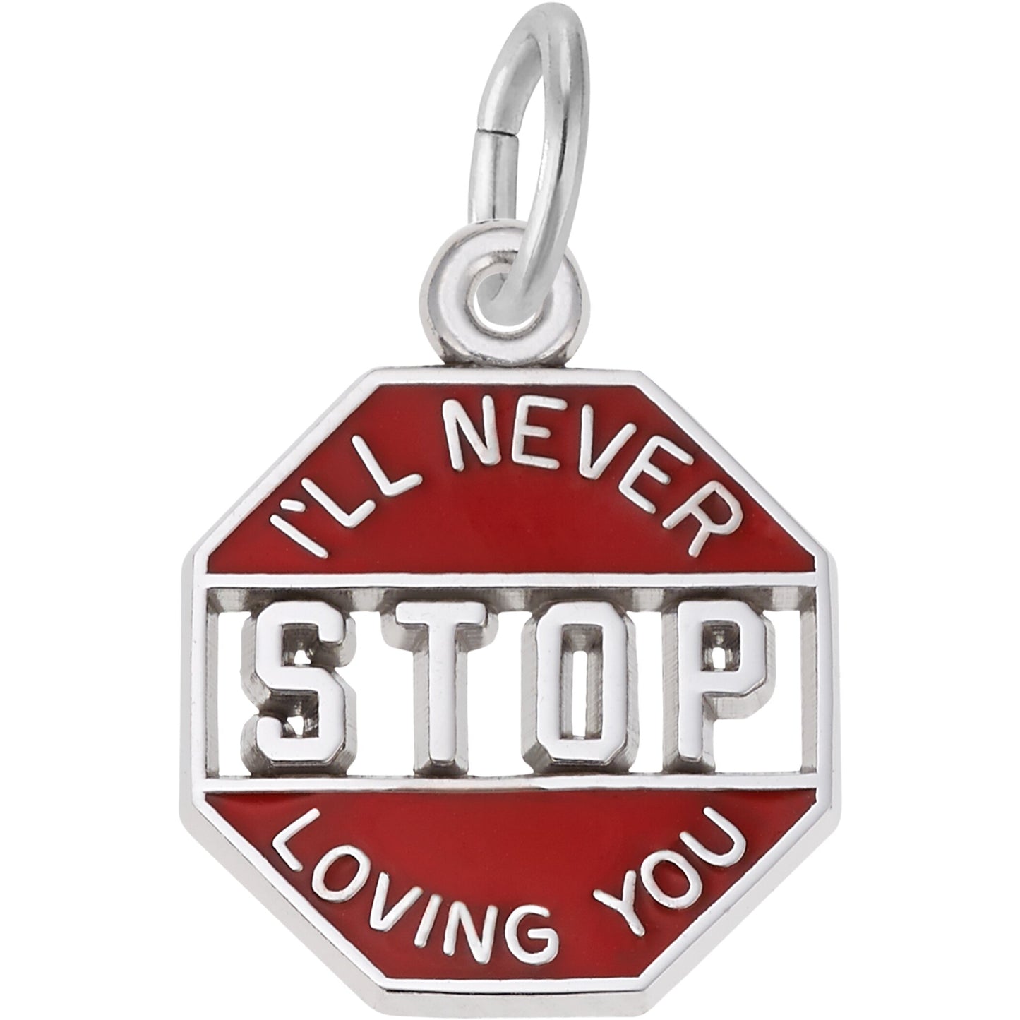 Ill Never Stop Loving You Charm - Metal - Sterling Silver