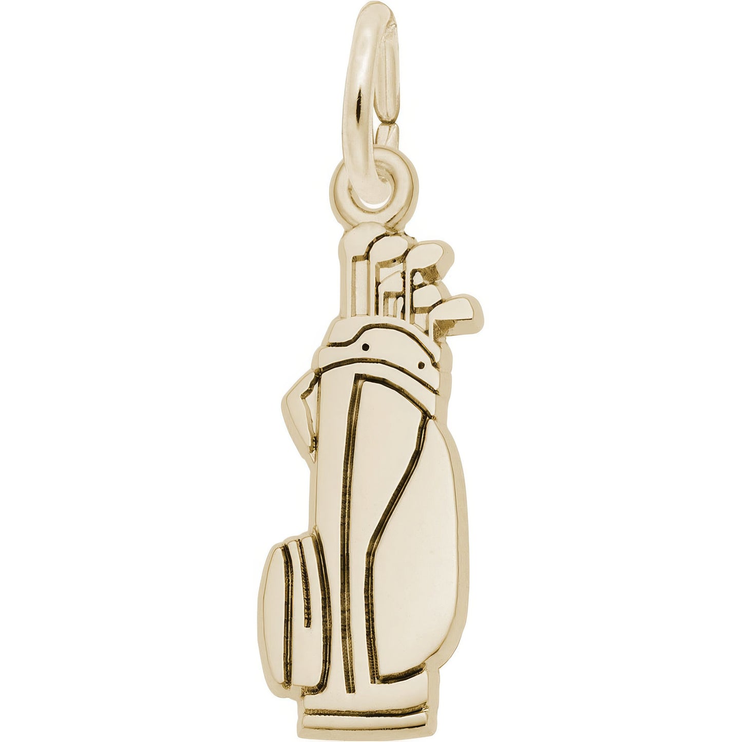 Flat Golf Bag Charm - Metal - Sterling Silver