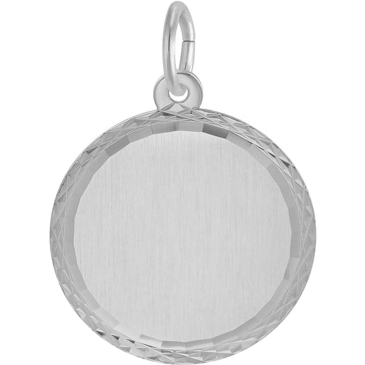 Medium Faceted Charm - Metal - Sterling Silver