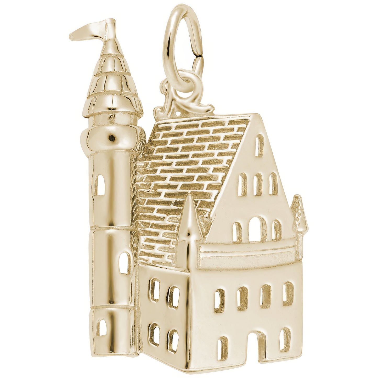 Sterling Silver Castle Charm - 22mm x 15mm