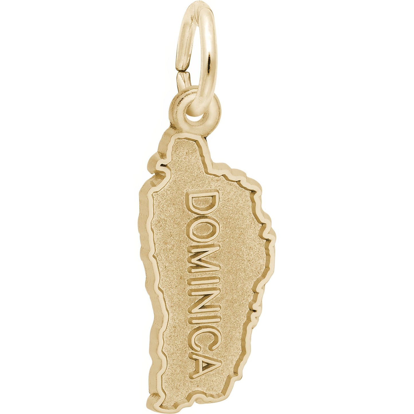 Sterling Silver Dominica Map W/border Charm - 9mm x 18mm