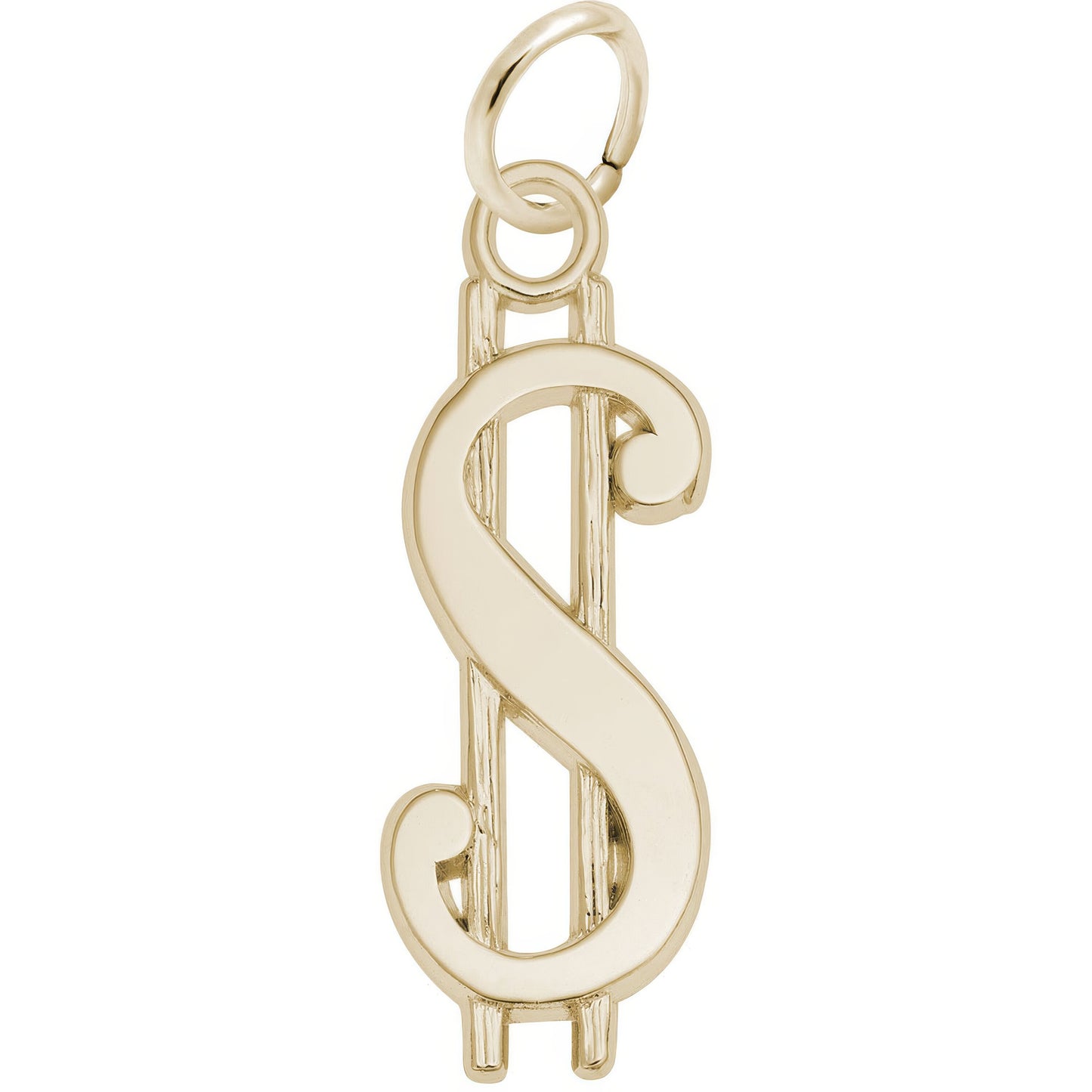 Sterling Silver Dollar Sign Charm - 21mm x 10mm
