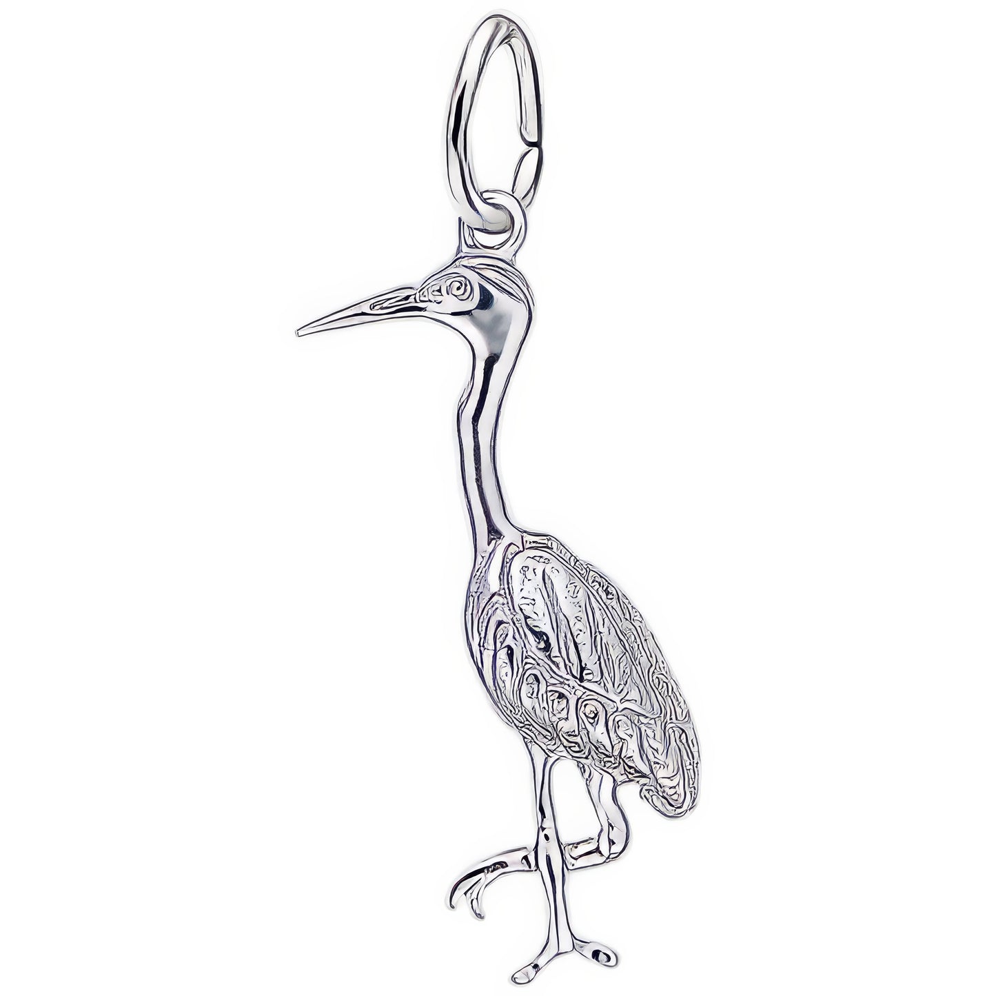 Heron Charm - Metal - Sterling Silver
