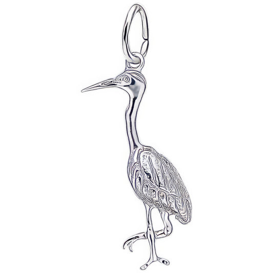 Heron Charm - Metal - Sterling Silver