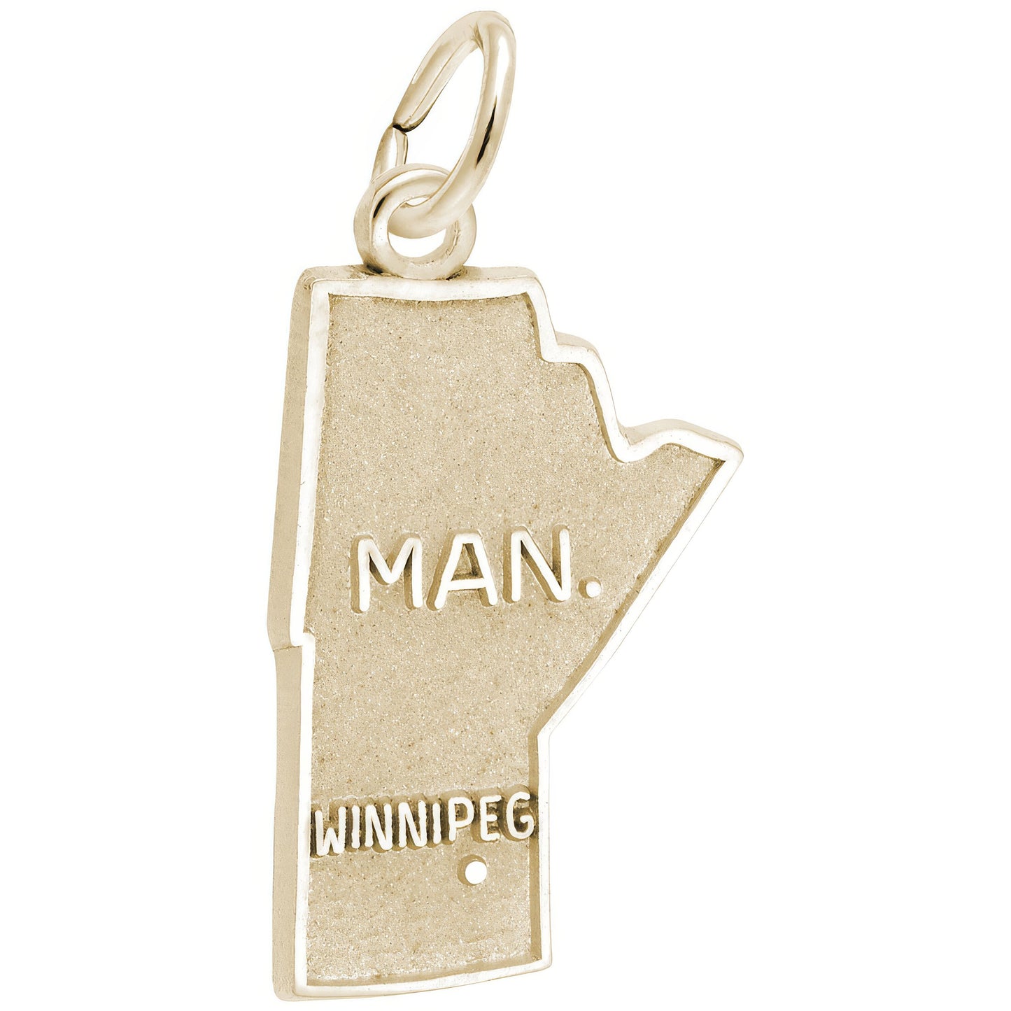 Manitoba Map Charm - Metal - Sterling Silver