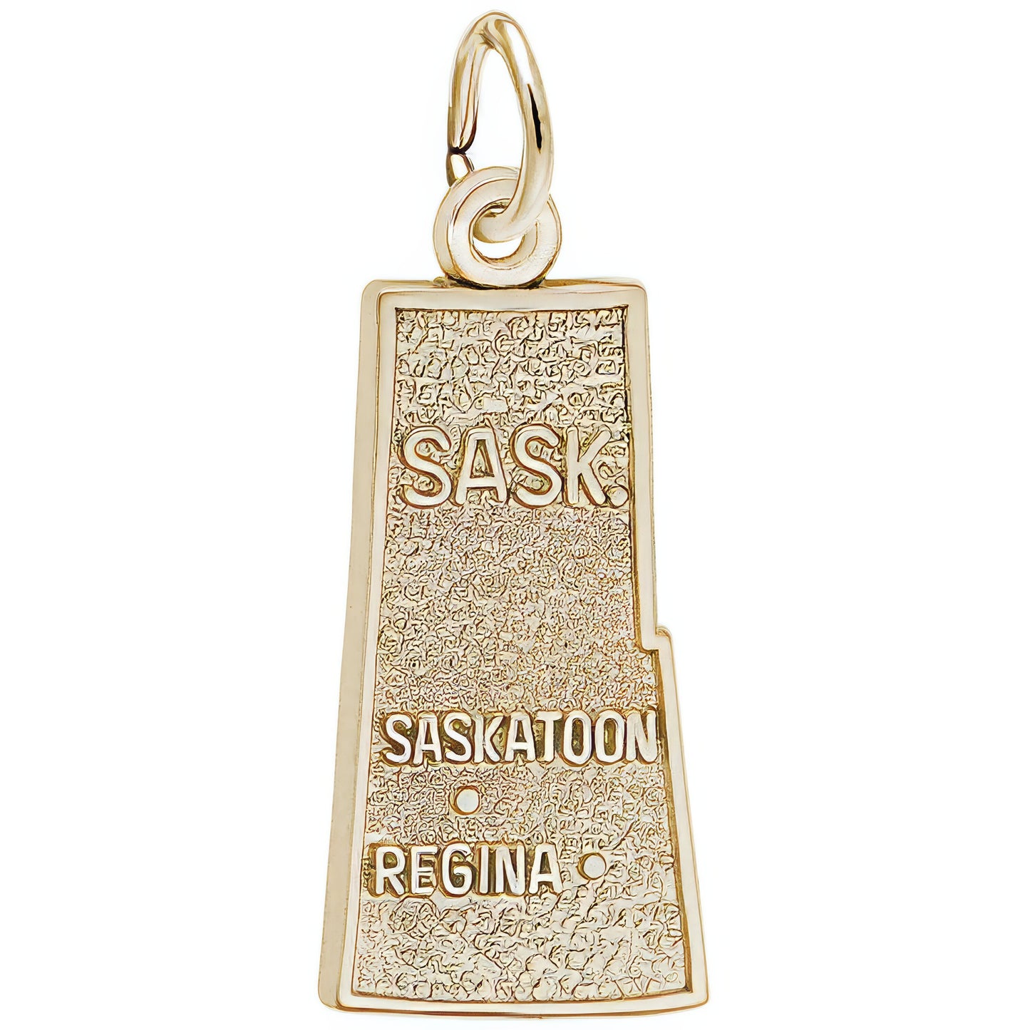 Saskatchewan Map Charm - Metal - Sterling Silver