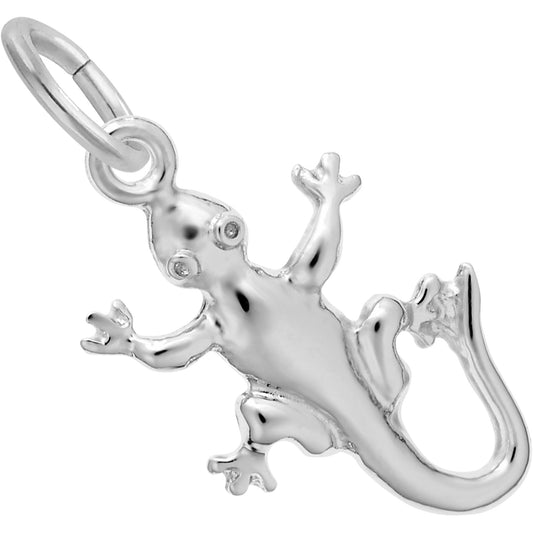 Gecko Charm - Metal - Sterling Silver