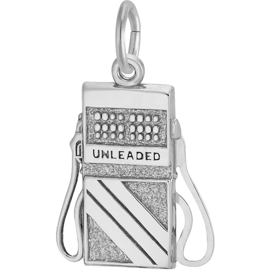 Gas Pump Charm - Metal - Sterling Silver