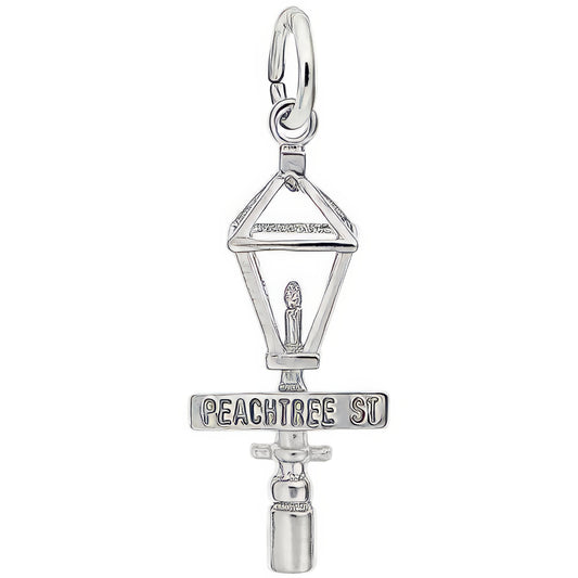 Peachtree St. Lamp Post Charm - Metal - Sterling Silver