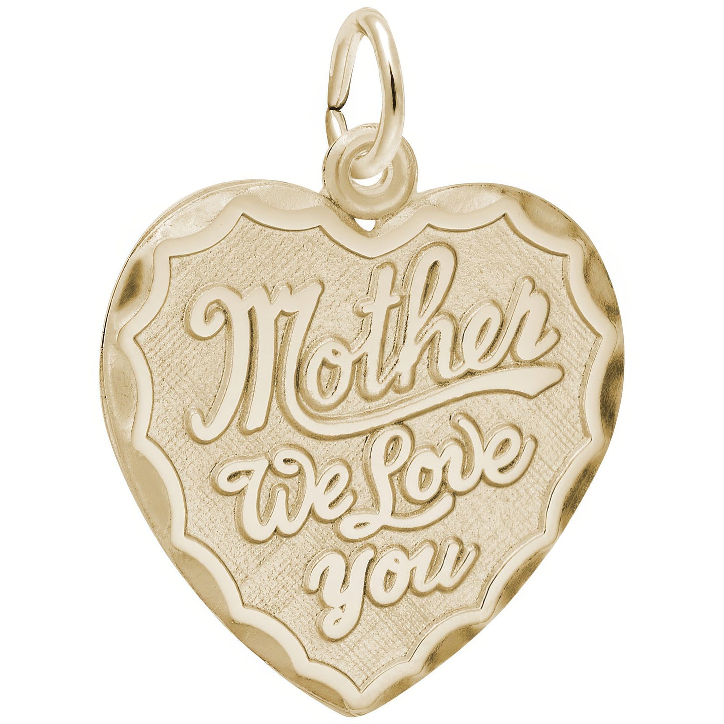 Mother We Love You Heart Charm - Metal - Sterling Silver