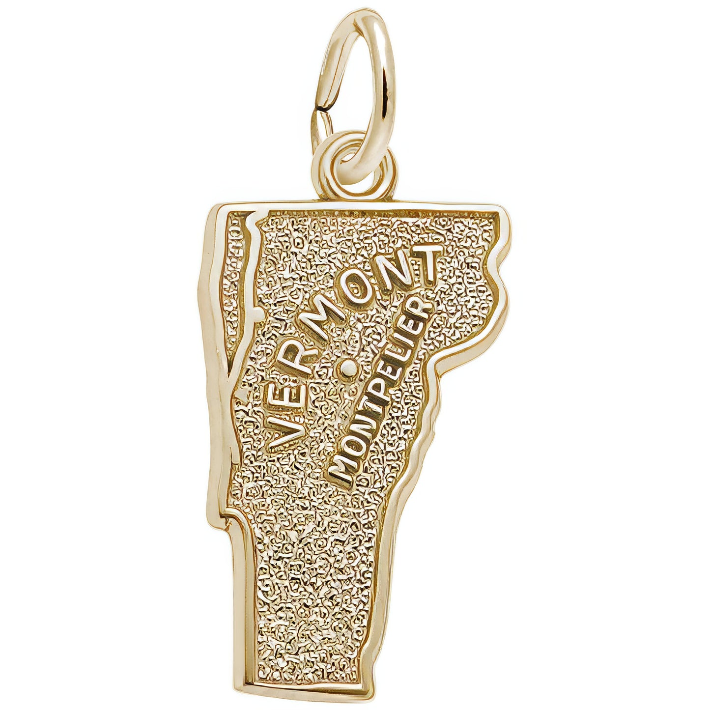 Montpelier Vermont Map Charm - Metal - Sterling Silver