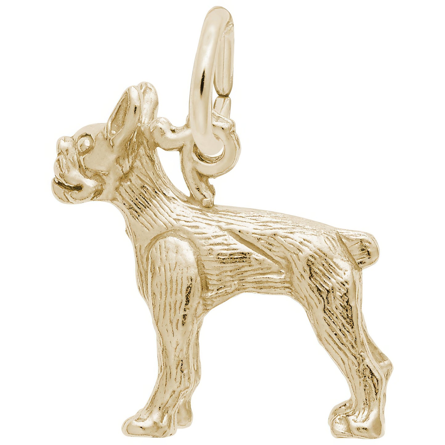 Boston Terrier Dog Charm - Metal - Sterling Silver