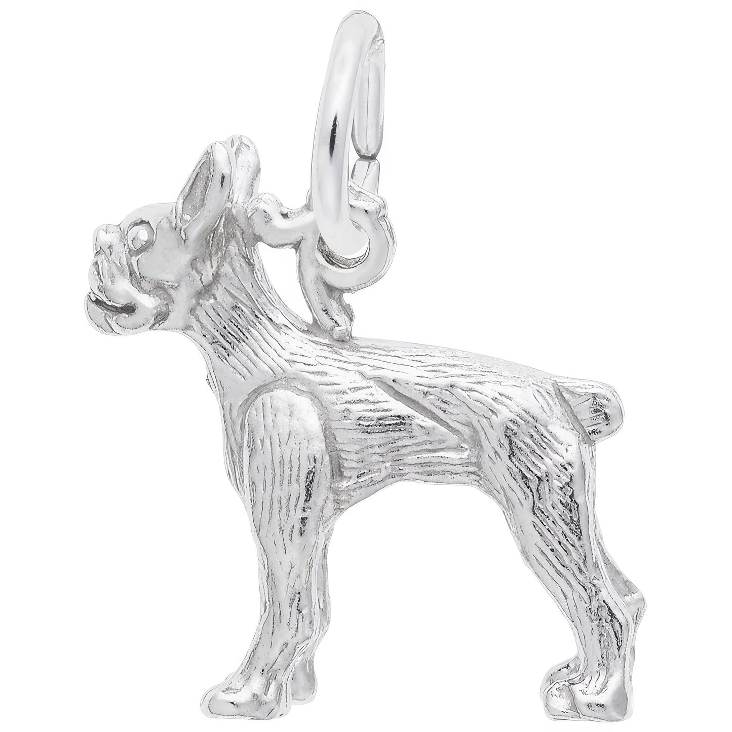 Boston Terrier Dog Charm - Metal - Sterling Silver