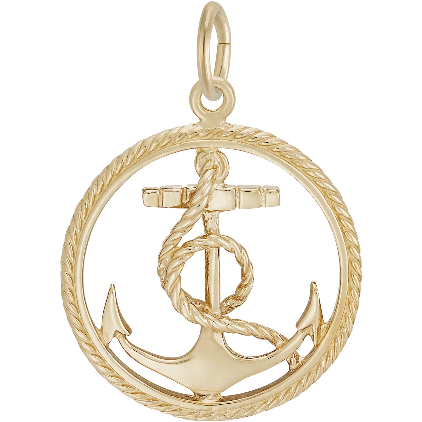 Sterling Silver Ships Anchor in Rope Circle Charm