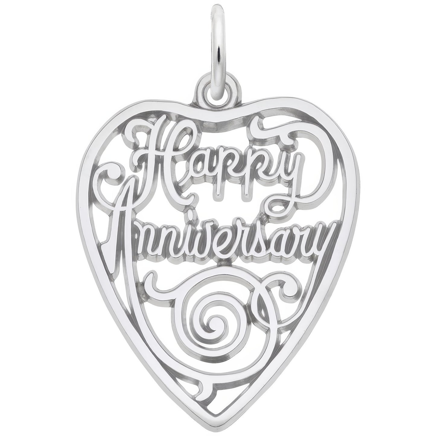 Sterling Silver Happy Anniversary Heart Charm