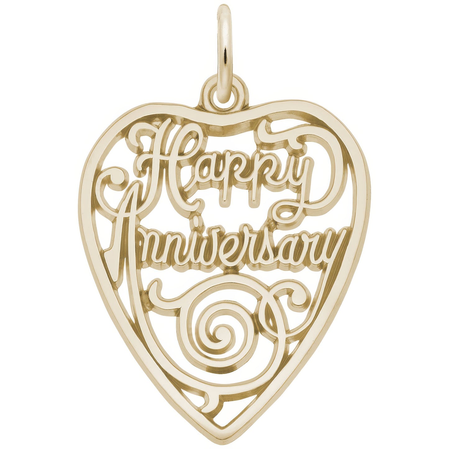 Sterling Silver Happy Anniversary Heart Charm