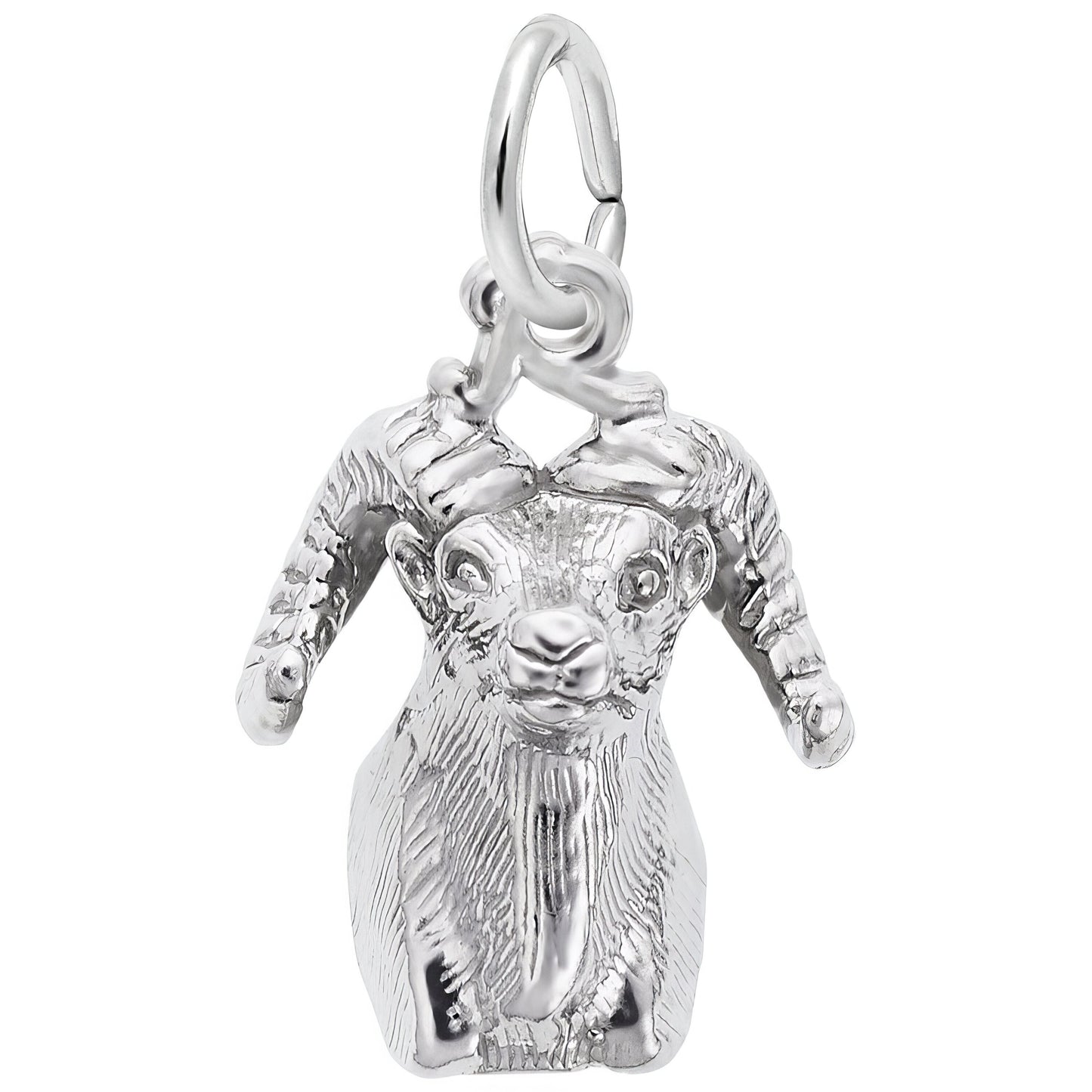 Big Horn Sheep Head Charm - Metal - Sterling Silver