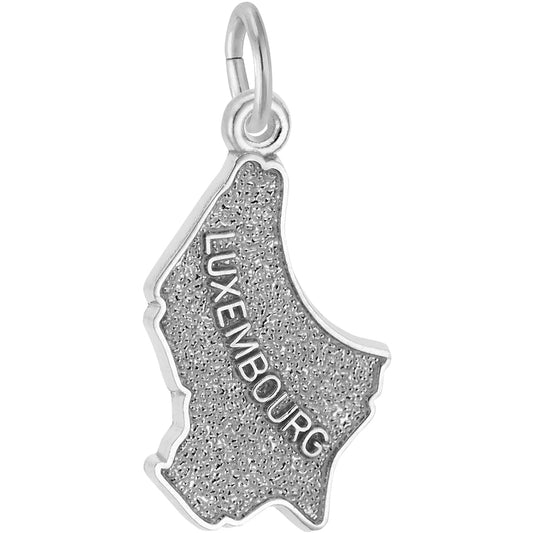 Luxembourg Map Charm - Metal - Sterling Silver