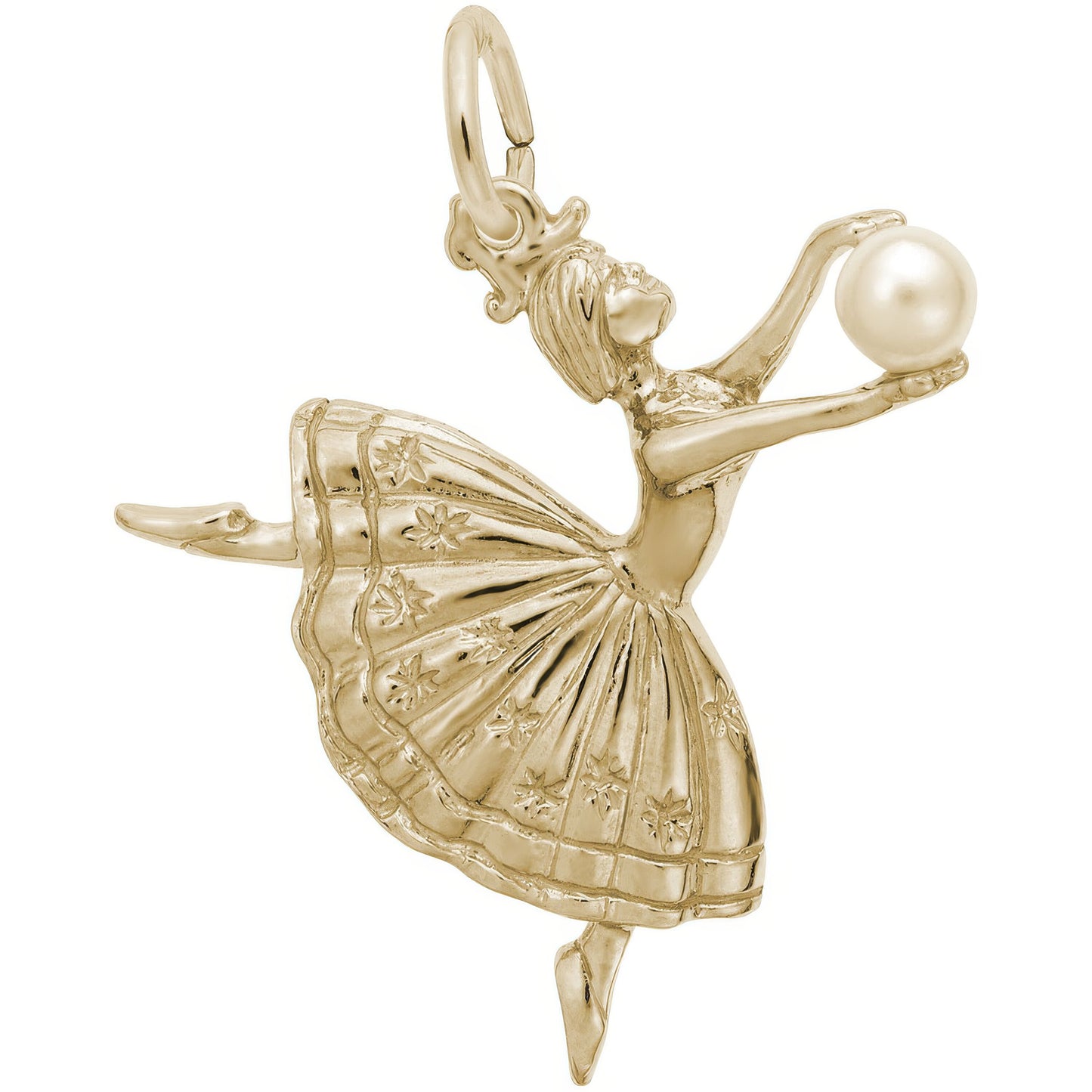 Sterling Silver Dancer W/pearl Charm - 25mm x 21mm