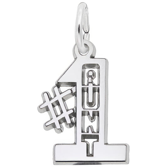 Sterling Silver #1 Aunt Charm - 15mm x 13mm