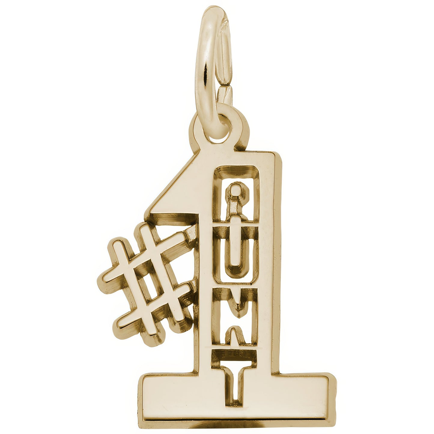 Sterling Silver #1 Aunt Charm - 15mm x 13mm