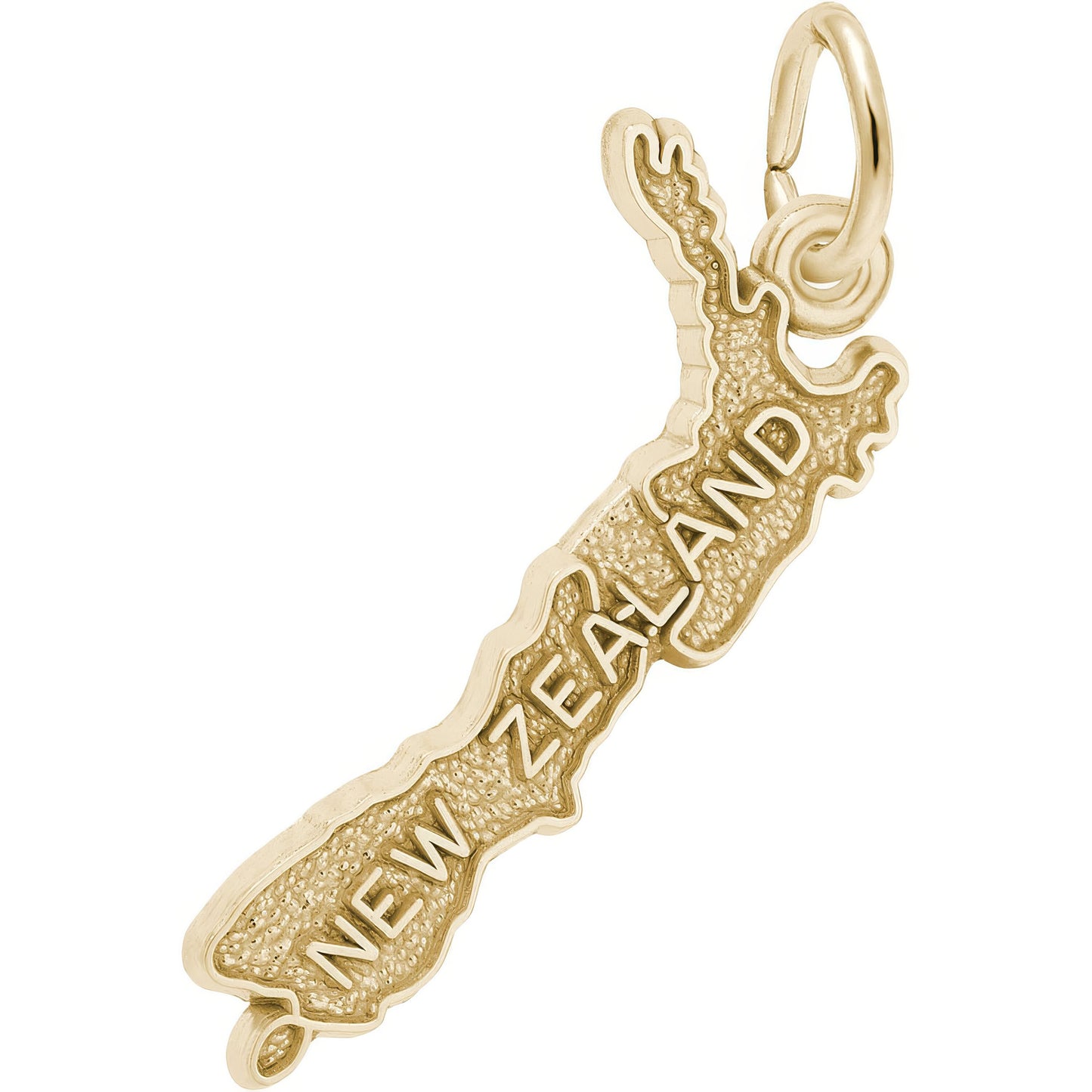 New Zealand Map Charm - Metal - Sterling Silver