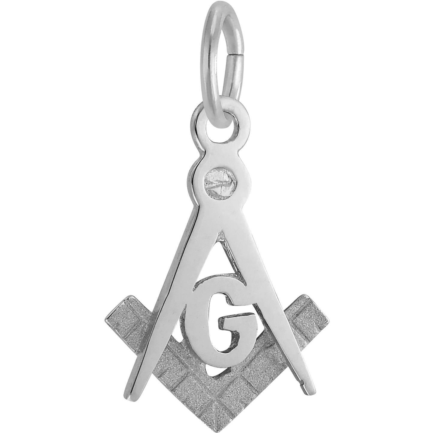 Square & Compass Charm, Sterling Silver