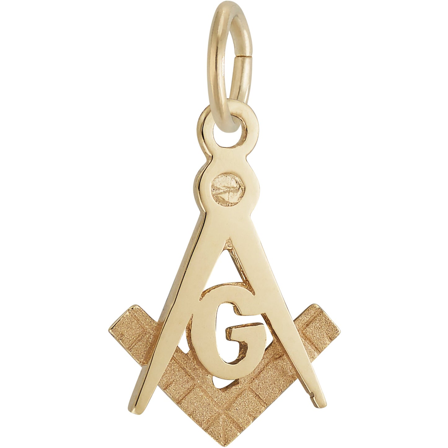 Square & Compass Charm, Sterling Silver