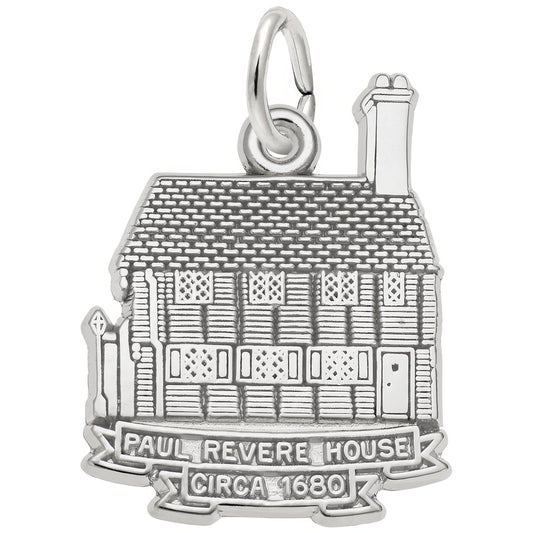 Paul Revere House Charm - Metal - Sterling Silver