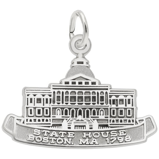 Boston State House Charm - Metal - Sterling Silver